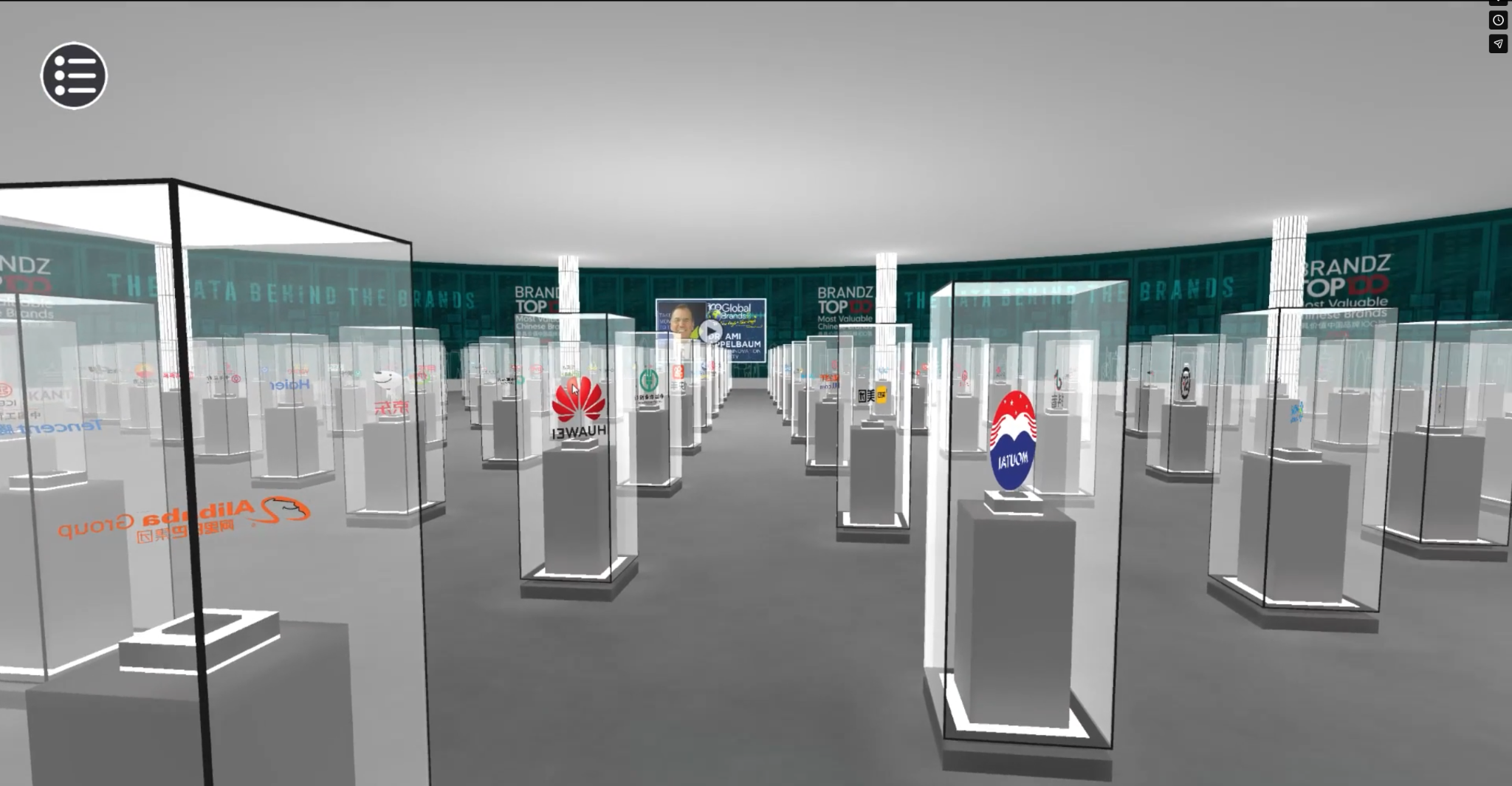 Interactive data exhibits in an immersive environment