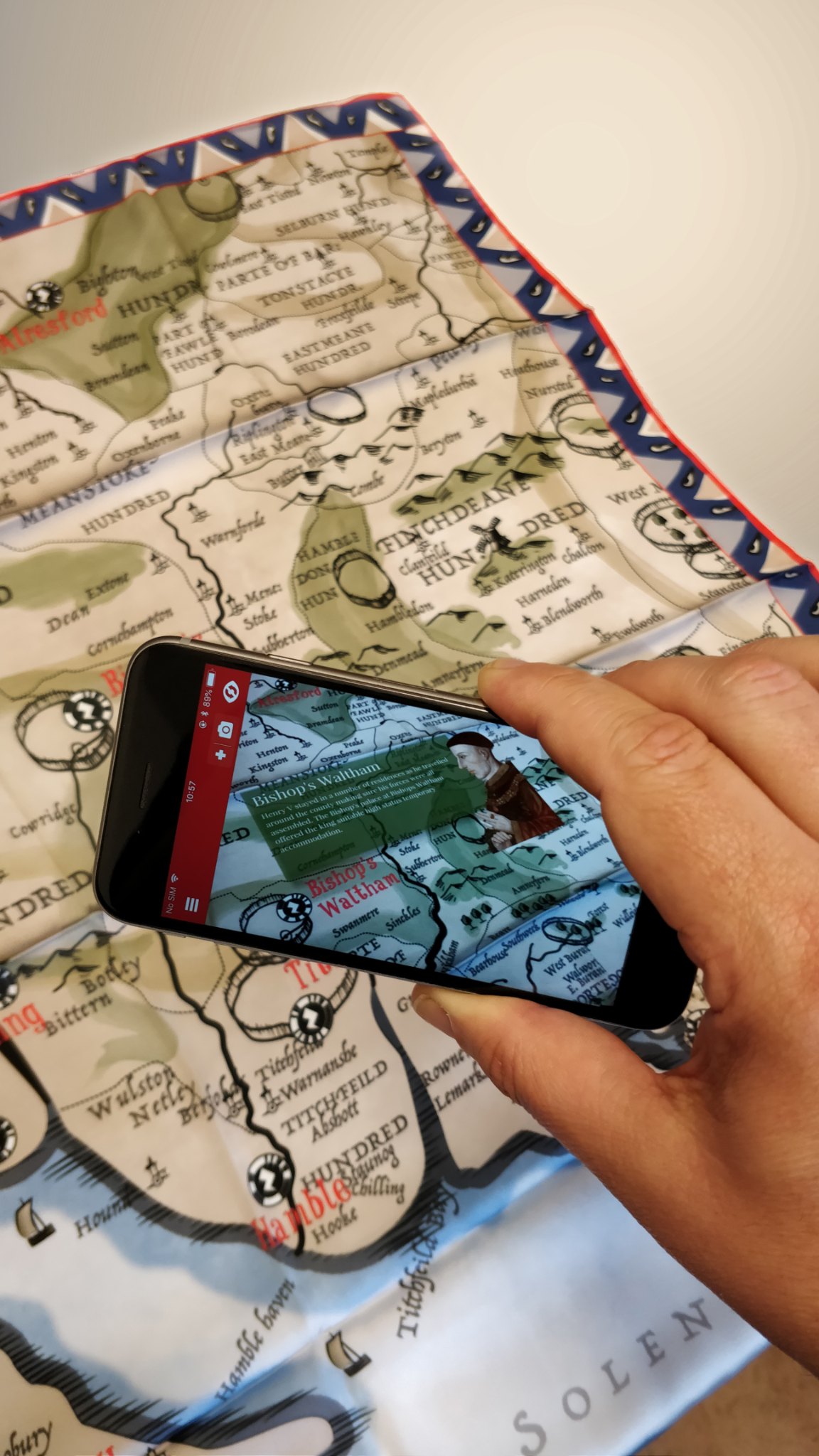 Augmented reality map experience viewed on a phone