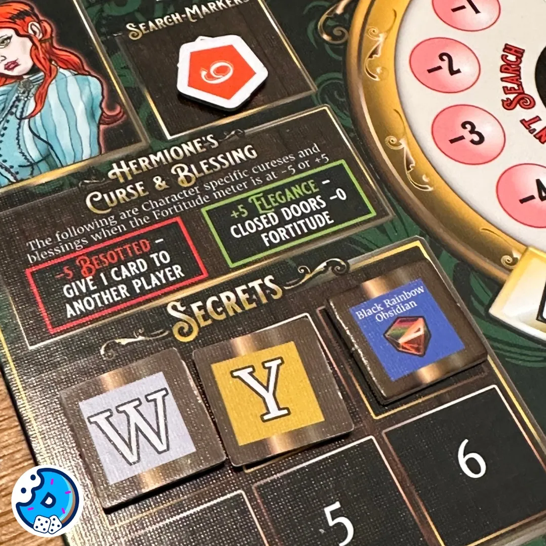 Close-up of secrets and dashboard components for Horror in the Library