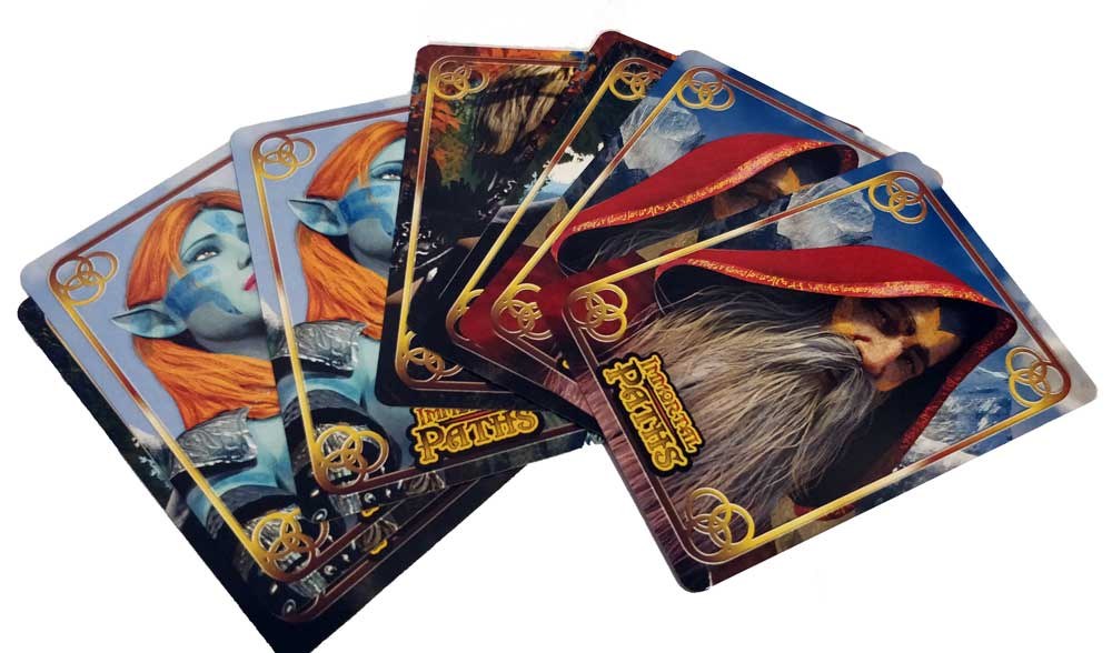 Character cards from Immortal Paths